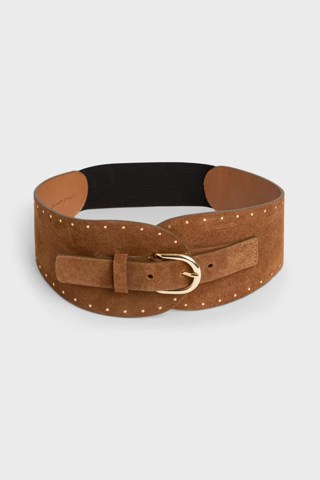 Gerard Darel Camel velvet leather corset belt - OLYMPE | Tobacco Discount