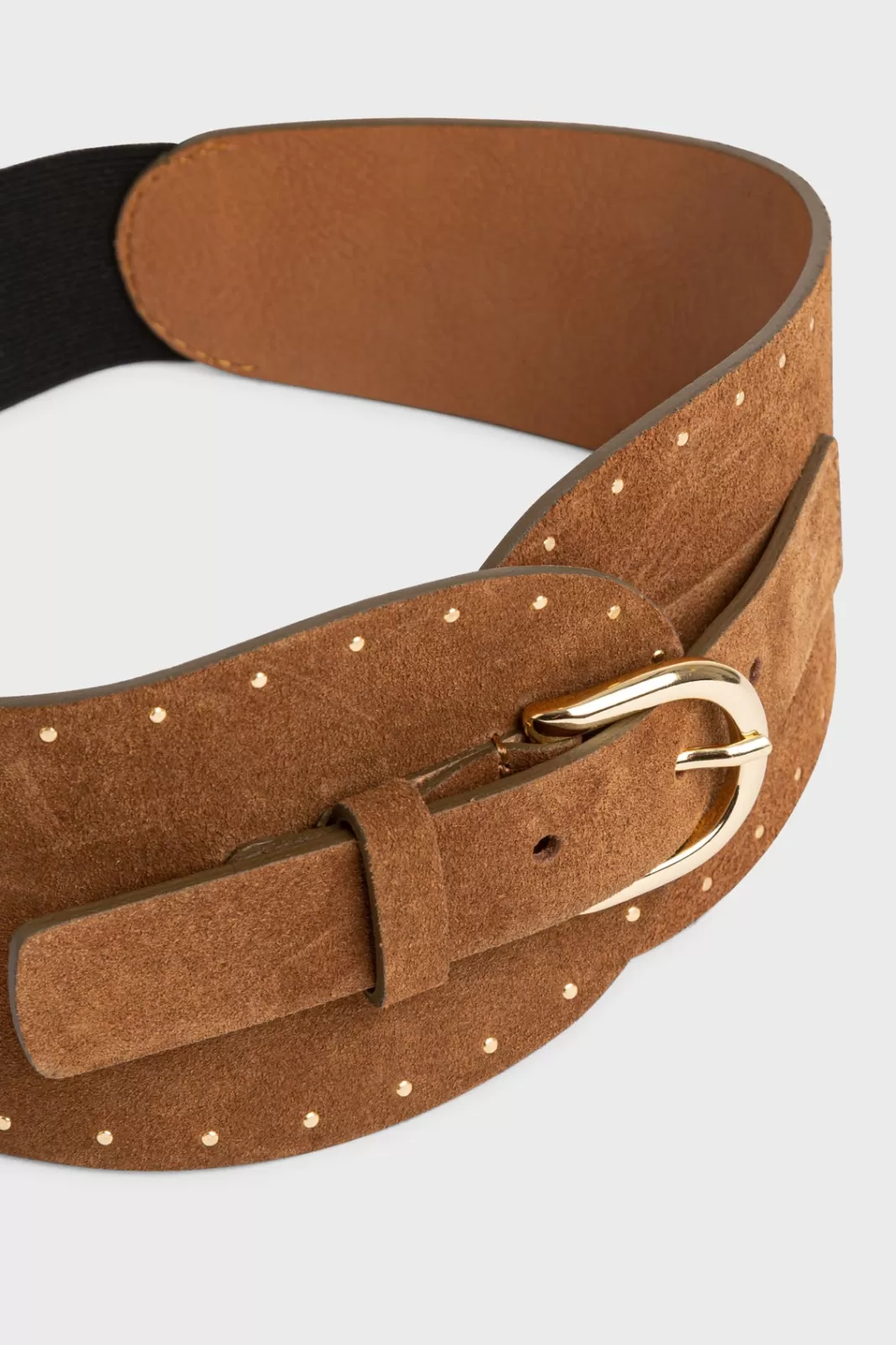 Gerard Darel Camel velvet leather corset belt - OLYMPE | Tobacco Discount