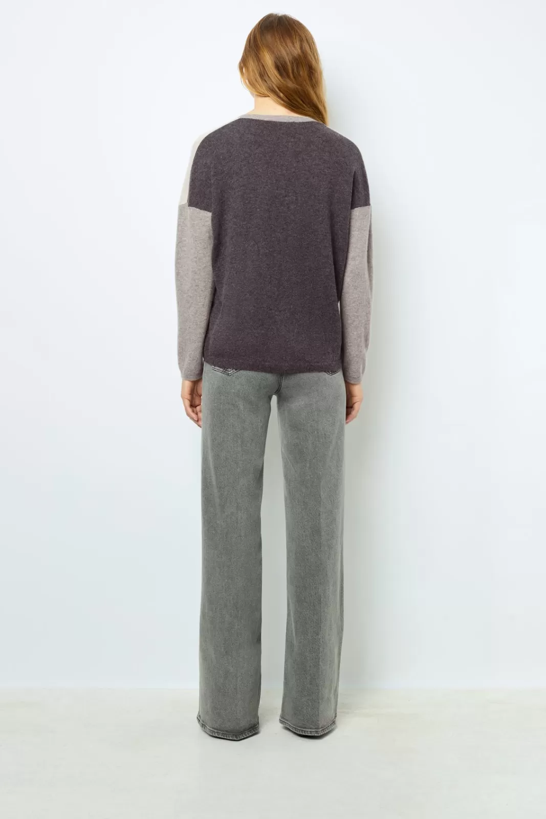 Gerard Darel Color block cashmere V-neck sweater - JALYA GrisChiné Best