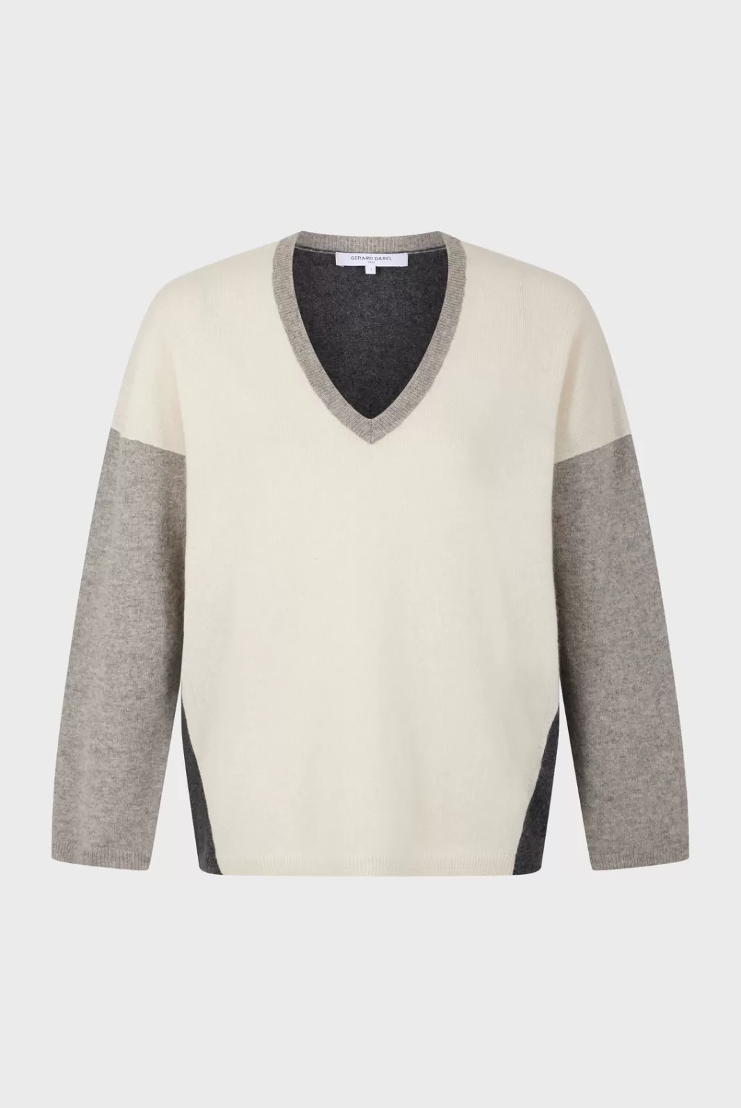 Gerard Darel Color block cashmere V-neck sweater - JALYA GrisChiné Best