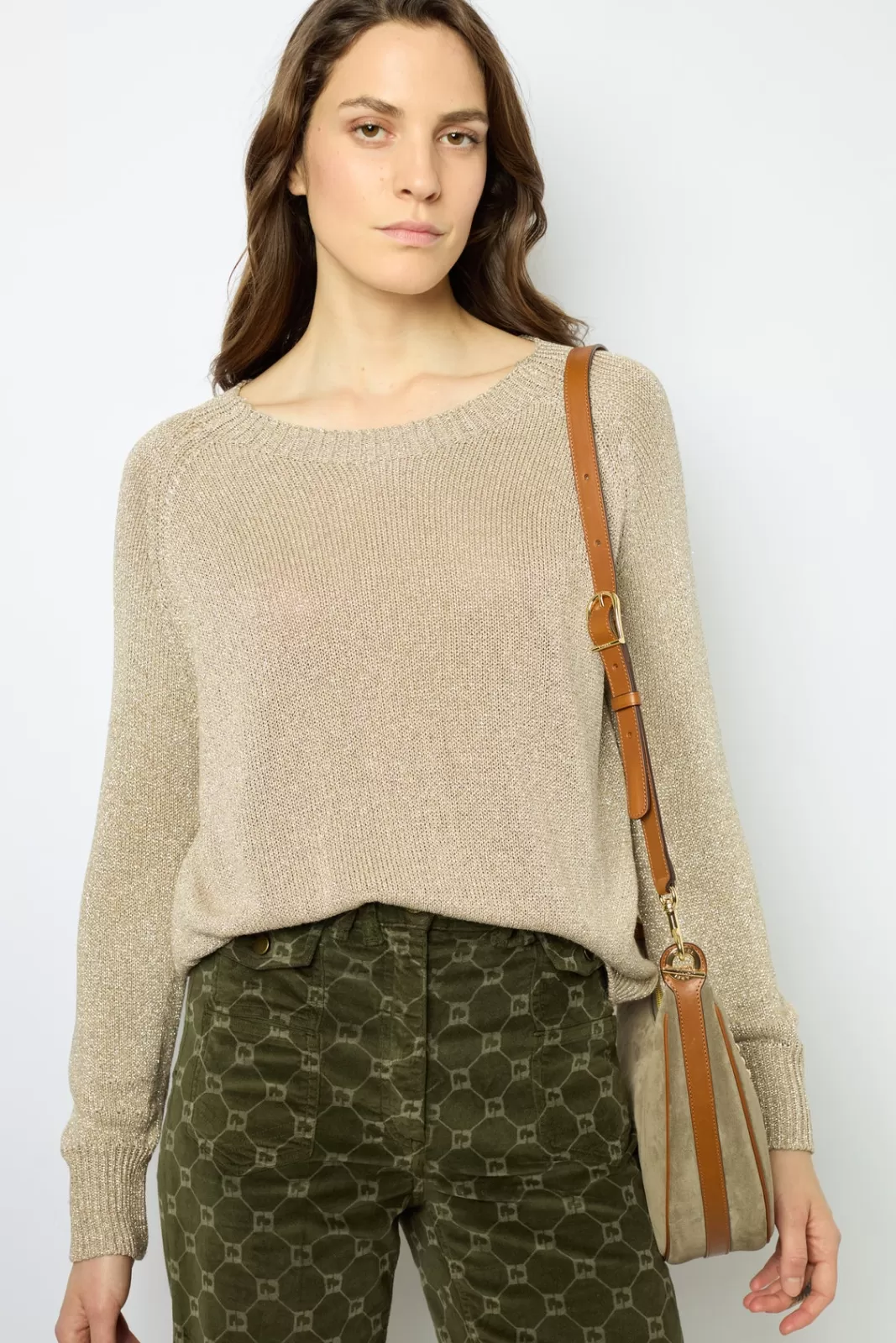 Gerard Darel Golden lurex sweater - JAYLIN Beige Store