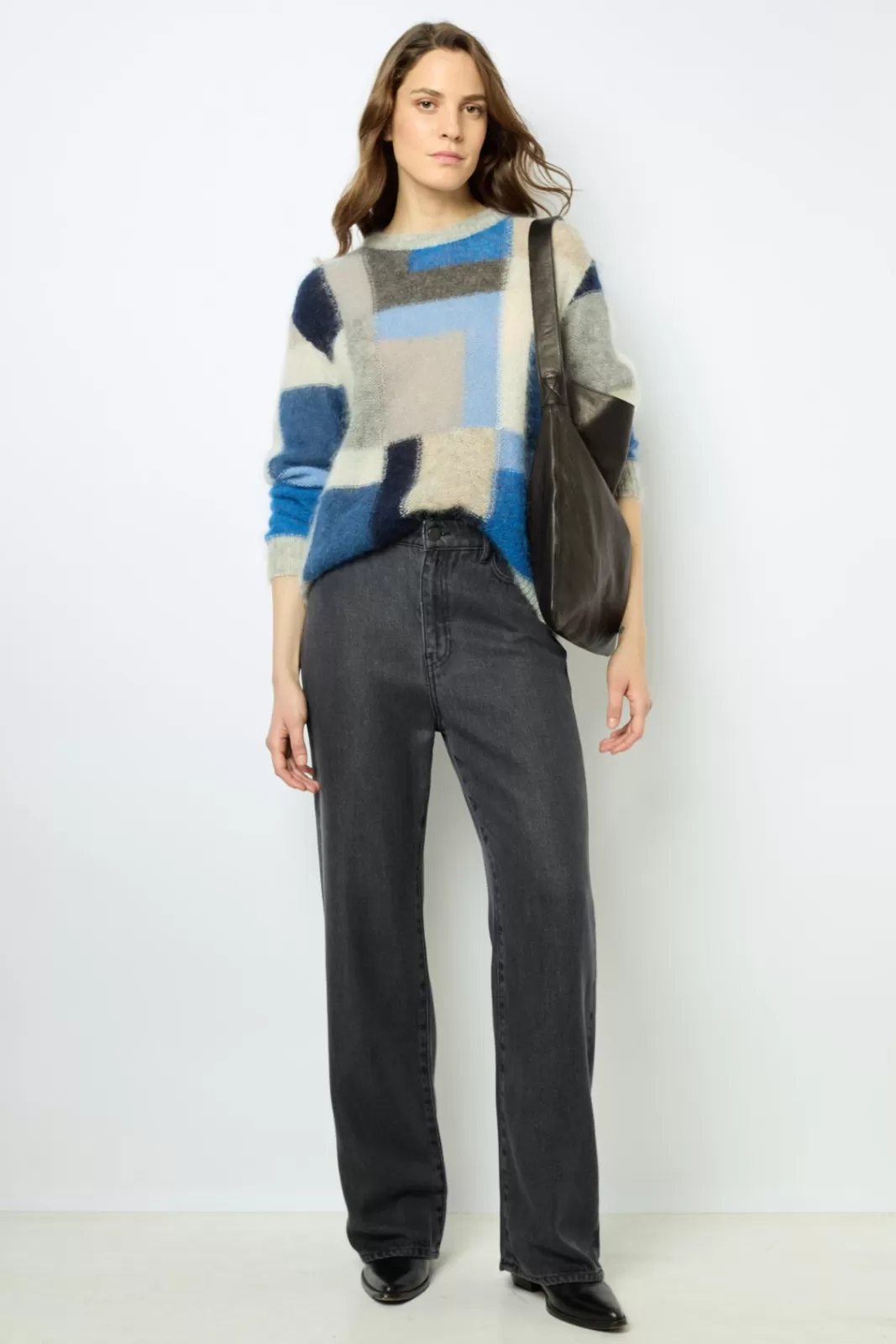 Gerard Darel Mohair color block sweater - JANYCE Jeans Cheap