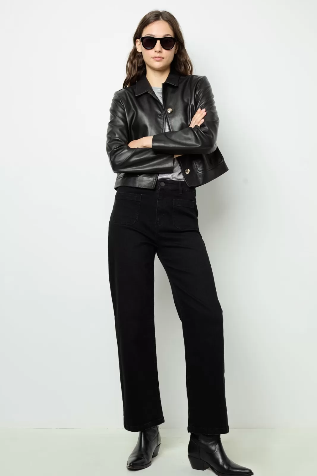 Gerard Darel Straight-leg, wide black jeans - NEVAE Noir Cheap