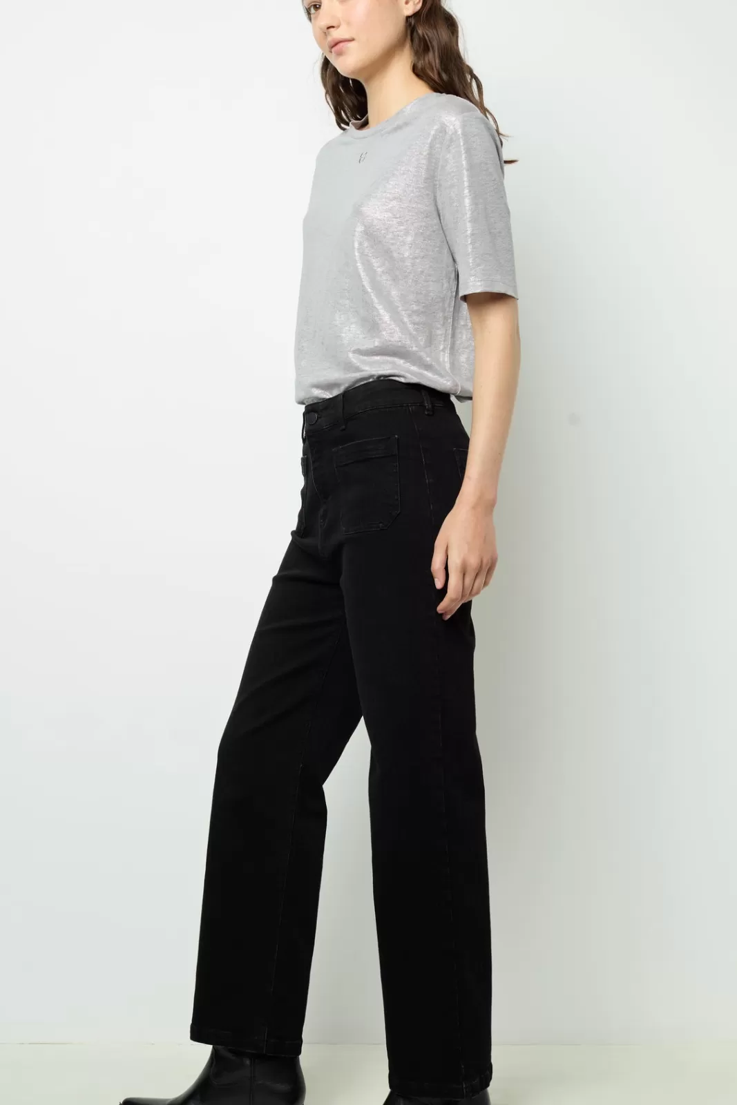 Gerard Darel Straight-leg, wide black jeans - NEVAE Noir Cheap