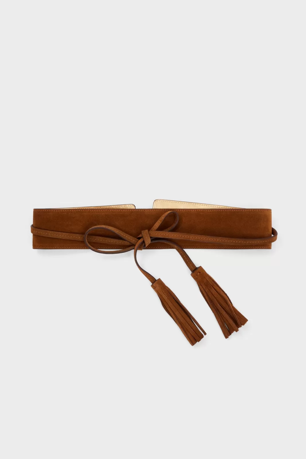 Gerard Darel Wide belt in suede leather - ORNA | Tobacco Store